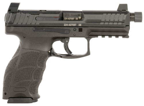 HK 81001168 VP9 Tactical 9mm Luger 10+1 4.70" Black Threaded Barrel, Black Cerakote Optic Ready/Serrated Steel Slide, Black Polymer Frame w/Picatinny Rail, Black Interchangeable Backstrap Grip