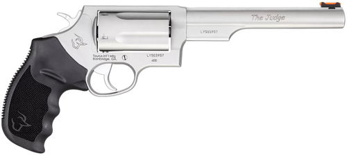 Taurus 2441069T Judge  Compact Frame 45 Colt (LC)/410 Bore 5rd, 6.50" Matte Stainless Stainless Steel Barrel, Cylinder & Frame, Black Finger Groove Grip, Exposed Hammer