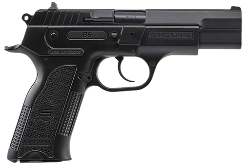 SAR USA B69BL B6  9mm Luger 19+1 4.50" Black Steel Barrel, Black Serrated Steel Slide, Black Polymer Frame w/Beavertail, Black Polymer Grip, Manual Thumb Safety, Right Hand