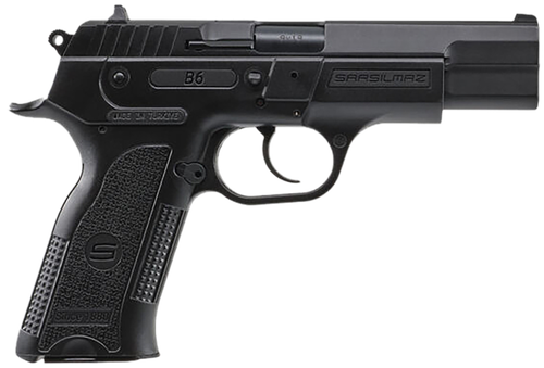 SAR USA B69BL B6  9mm Luger 19+1 4.50" Black Steel Barrel, Black Serrated Steel Slide, Black Polymer Frame w/Beavertail, Black Polymer Grip, Manual Thumb Safety, Right Hand