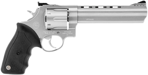 Taurus 2440069 44  44 Rem Mag 6rd 6.50" Ported Barrel, Overall Matte Finish Stainless Steel, Finger Grooved Black Rubber Grip & Adjustable Rear Sight