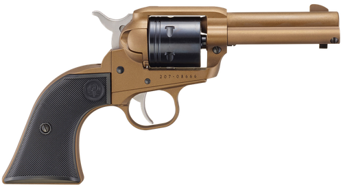 Ruger 2054 Wrangler  22 LR 6 Shot 3.75" Burnt Bronze Cerakote Steel Barrel, Burnt Bronze Cerakote Aluminum Frame, Black Cylinder, Black Checkered Polymer Grip, Transfer Bar Safety, Exposed Hammer