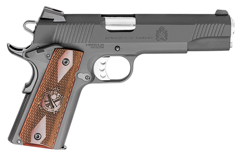Springfield Armory PX9109LCA 1911 Loaded *CA Compliant 45 ACP 7+1, 5" Stainless Match Grade Barrel, Black Parkerized Serrated Carbon Steel Slide & Frame w/Beavertail, Crossed Cannon Cocobolo Grip