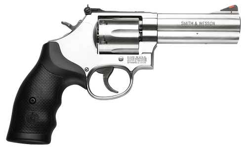 Smith & Wesson 164222 Model 686  357 Mag or 38 S&W Spl +P Stainless Steel 4.12" Barrel, 6 Shot, Satin Stainless Steel L-Frame, Red Ramp Front/White Outline Rear Sights Internal Lock