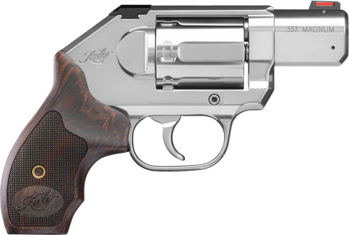 Kimber Mfg, Inc 3400009 K6S DCR DAO 357 Mag 6 Shot 2" Satin Silver Stainless Steel Barrel & Cylinder, Stainless Steel Frame, Laminated Wood Grip, Concealed Hammer