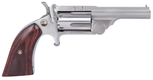 North American Arms 22MCR250 Ranger II  22 LR or 22 WMR Caliber with 2.50" Barrel, 5rd Capacity Cylinder, Overall Stainless Steel Finish & Rosewood Boot Grip Includes Cylinder