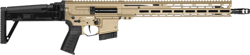 CMMG 28A490FCT Dissent MK4 22 ARC 10+1 16.10" Coyote Tan Cerakote Picatinny Rail Aluminum Receiver, M-LOK Handguard, Black CMMG Dissent Side Folding Stock, Zeroed Drop-In Single Stage Trigger