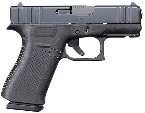 Glock UX4350201FR G43X  Sub-Compact Frame 9mm Luger 10+1 3.41" Black GMB Barrel, Black nDLC Front Rail/Serrated Steel Slide, Black Polymer Frame w/Beavertail, Black Textured Grip, Ambidextrous