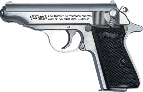 Walther Arms 4796029 PP  32 ACP 8+1 3.90" Stainless Steel Barrel, Stainless Serrated Steel Slide, Stainless Aluminum Frame w/Beavertail, Textured Polymer Grip
