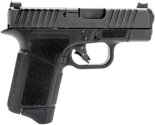 Gforce Arms GF932512 Rapture  Sub-Compact 9mm Luger 12+1 3.25" Black Steel Barrel, Black Optic Cut/Serrated Slide, Polymer Frame, Black Textured Grip
