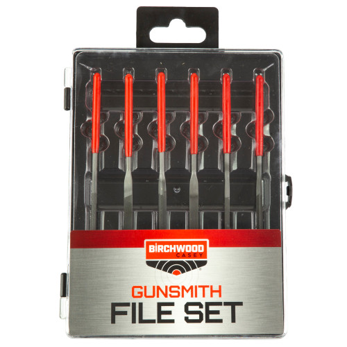 B/C GUNSMITHING FILE SET 6PC BLK/RD