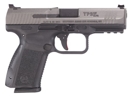 Canik HG4870TN TP9 SF Elite 9mm Luger 10+1 4.19" Black Match Grade Barrel, Tungsten Gray Cerakote Serrated Steel Slide, Black Polymer Frame w/Picatinny Rail, Textured Grip