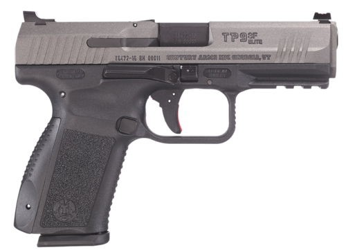 Canik HG4870TN TP9 SF Elite 9mm Luger 10+1 4.19" Black Match Grade Barrel, Tungsten Gray Cerakote Serrated Steel Slide, Black Polymer Frame w/Picatinny Rail, Textured Grip