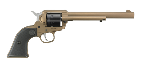 Ruger 2040 Wrangler  22 LR 6 Shot 7.50" Burnt Bronze Cerakote Barrel & Frame Black Cerakote Cylinder Black Checkered Polymer Grips