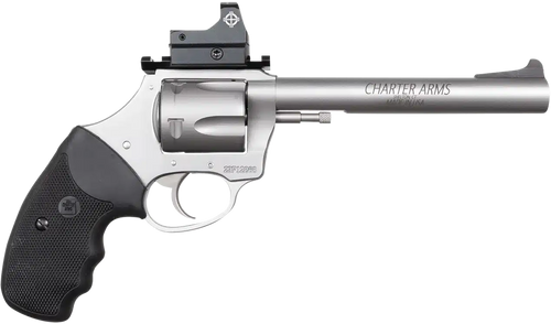 Charter Arms 73565 Mastiff Target Large Frame 357 Mag 5rd 6" Stainless Steel Barrel, Cylinder & Frame, Sightmark Micro Optic, Picatinny Rail, Black Rubber Grip, Exposed Hammer