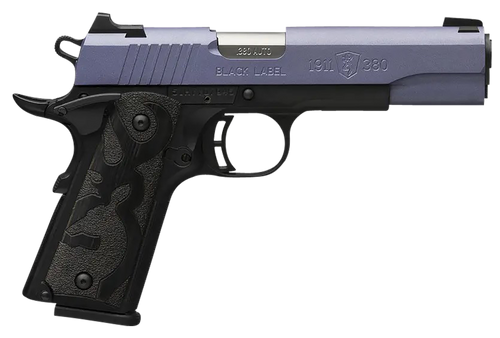 Browning 051985492 1911-380 Black Label Full Size Frame 380 ACP 8+1 4.25" Matte Stainless Steel Barrel, Crushed Orchid Cerakote Steel Slide, Matte Black Aluminum/Composite Frame, Black Polymer Grip
