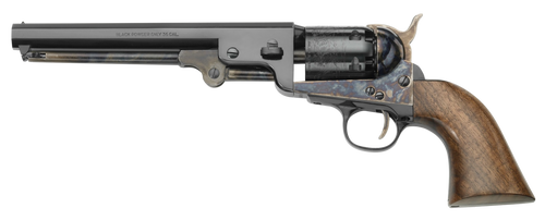 Pietta PF51CHS36712 1851 Navy London 36 Cal 6rd 7.50" Blued Octagon Barrel, Blued Cylinder, Color Case Hardened Steel Frame, Walnut Grip, Exposed Hammer