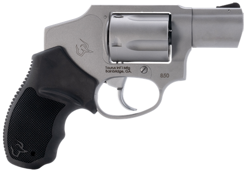 Taurus 2-850129 850  Small 38 Special 5 Shot 2" Matte Stainless Steel Barrel & Cylinder, Matte Stainless Steel Frame, Black Rubber Grip, Transfer Bar Safety, Concealed Hammer
