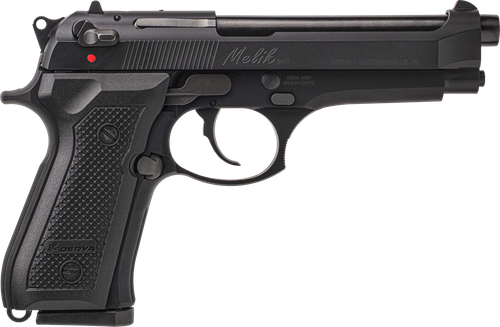 Derya Firearms MELIK9TR Melik  9mm Luger 17+1 4.90" Black Melonite Steel Barrel, Black Melonite Serrated Steel Slide,  Black Aluminum Frame, Black Polymer Grip