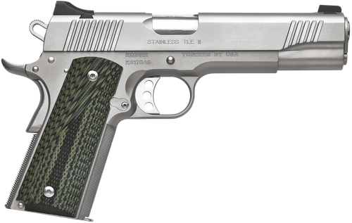 Kimber Mfg, Inc 3200342 TLE II  45 ACP 7+1 5" Stainless Match Grade Barrel, Satin Silver Serrated Stainless Steel Slide & Frame w/Beavertail, Aggressively Textures G-10 Grip