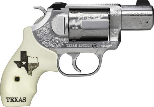 Kimber Mfg, Inc 3400028 K6S Texas Edition DA/SA 357 Mag 6 Shot 2" Brushed Stainless Steel Barrel & Cylinder, Brushed Stainless Steel Frame, Bonded Ivory Grip, Exposed Hammer