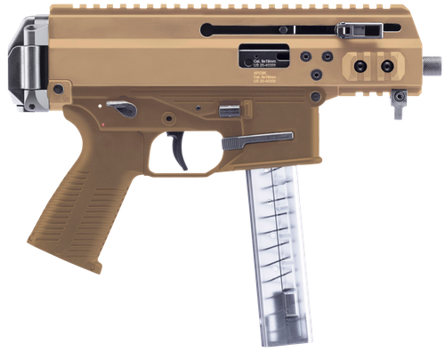 B&T Firearms BT36045CT APC9K Pro 9mm Luger 30+1 4.30" Black Threaded Barrel, M-LOK Handguard, Coyote Tan Aluminum Picatinny Rail Receiver, Coyote Tan Polymer Grips, Ambidextrous