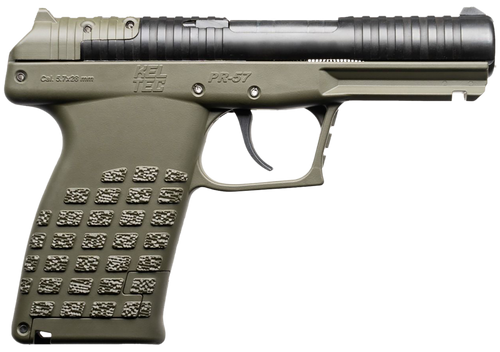 Kel-Tec PR57GRN PR57  Compact Frame 5.7x28mm 20+1 4" Black Steel Barrel, OD Green Optic Ready/Serrated Slide, OD Green Textured Grip