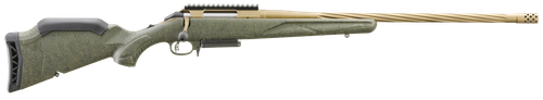 Ruger 46933 American Predator Gen II Full Size 243 Win 3+1 22" Burnt Bronze Cerakote Threaded Barrel, Picatinny Rail Steel Receiver, Green Splatter Adjustable Synthetic Stock