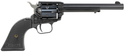 Heritage Mfg RR22MB6PG Rough Rider  22 LR/22 WMR 6 Shot, 6.50" Black Steel Barrel, Black Cerakote Zinc Alloy Frame, Black Cerakote Cylinder, Black Polymer Grip, Hammer/Thumb Safety, Exposed Hammer