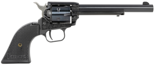 Heritage Mfg RR22MB6PG Rough Rider  22 LR/22 WMR 6 Shot, 6.50" Black Steel Barrel, Black Cerakote Zinc Alloy Frame, Black Cerakote Cylinder, Black Polymer Grip, Hammer/Thumb Safety, Exposed Hammer
