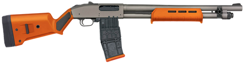 Mossberg 50222 590M  12 Gauge 10+1 18.50" Tungsten Gray Cerakote Barrel & Steel Drilled & Tapped Receiver, Magpul SGA Safety Orange Synthetic Stock