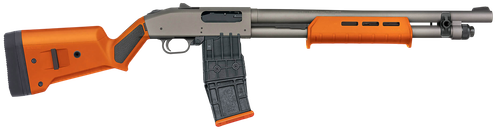 Mossberg 50222 590M  12 Gauge 10+1 18.50" Tungsten Gray Cerakote Barrel & Steel Drilled & Tapped Receiver, Magpul SGA Safety Orange Synthetic Stock