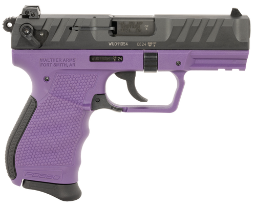 Walther Arms 5050511 PD380  Carry Frame 380 ACP 9+1 3.70" Black Stainless Steel Barrel, Purple Polymer Frame w/Picatinny Rail, Textured Wraparound Grip