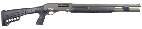 Gforce Arms GF2P12 GF2P  12 Gauge Pump 3" Chamber 7+1 20" Fixed Cylinder Bore, OD Green Barrel/Rec, Black Furniture, 5rd Shell Carrier Stock, Rubber Pistol Grip, Blade Sight, 3rd Shell Holder on Rec