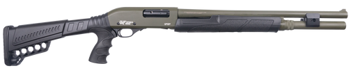 Gforce Arms GF2P12 GF2P  12 Gauge Pump 3" Chamber 7+1 20" Fixed Cylinder Bore, OD Green Barrel/Rec, Black Furniture, 5rd Shell Carrier Stock, Rubber Pistol Grip, Blade Sight, 3rd Shell Holder on Rec