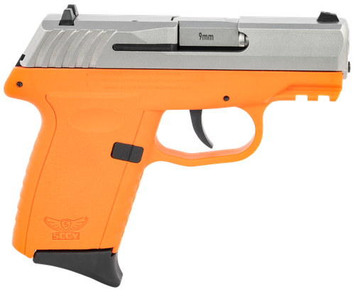 SCCY Industries CPX-2TTORG3 CPX-2 Gen3 9mm Luger Caliber with 3.10" Barrel, 10+1 Capacity, Orange Finish Picatinny Rail Frame, Serrated Stainless Steel Slide, Polymer Grip & No Manual Thumb Safety