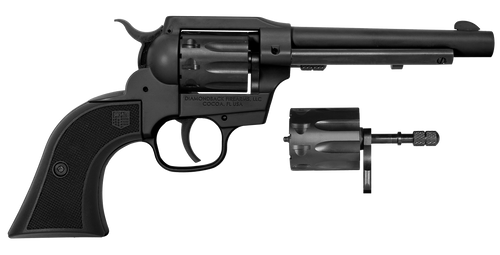 Diamondback DB053CA001 Sidekick  22 LR/22 Mag 9 Shot, 5.50" Black Cerakote Steel Barrel & Cylinder, Black Cerakote Zinc Alloy Frame, Black Checkered GFN Grip, Exposed Hammer, Hammer Safety