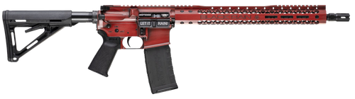 Black Rain Ordnance BROWTPRB Spec 15+ We The People 5.56x45mm NATO 30+1 16", Red Battleworn with Deep Engraving, 15" Slim M-LOK, Magpul Grip/Carbine Stock, Castle Flash Hider