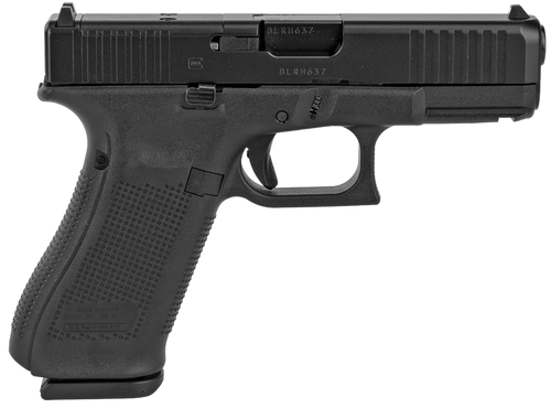 Glock  G45 Compact Crossover 9mm Luger 4.02" 17+1 Black Black nDLC Steel with Front Serrations & MOS Cuts Black Rough Texture Interchangeable Backstraps Grip Fixed Sights