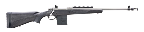 Ruger 6822 Scout  308 Win 10+1 18" Matte Stainless Threaded Barrel, Matte Stainless Steel Receiver w/Picatinny Rail, Black Laminate Adj LOP Stock, Right Hand