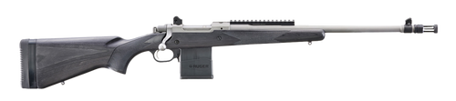 Ruger 6822 Scout  308 Win 10+1 18" Matte Stainless Threaded Barrel, Matte Stainless Steel Receiver w/Picatinny Rail, Black Laminate Adj LOP Stock, Right Hand