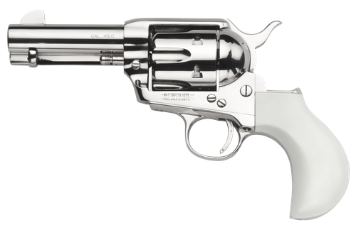 Taylors & Company 200073 1873 Cattleman 357 Mag Caliber with 3.50" Barrel, 6rd Capacity Cylinder, Overall Nickel-Plated Finish Steel & Ivory Birdshead Synthetic Grip