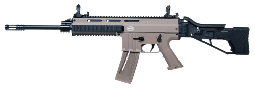 Mauser Rimfire 4150014 M-15  22 LR 22+1 16.50" Barrel w/Flash Hider, Steel Receiver w/Tan Finish, Flip Up Front & Rear Sights, Side Folding Stock w/Adjustable Cheekrest, Manual Thumb Safety