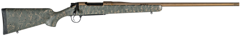 Christensen Arms 8010201000 Mesa Long Range 28 Nosler 3+1 26" Threaded Barrel, Burnt Bronze Cerakote, Green with Black/Tan Webbing Stock