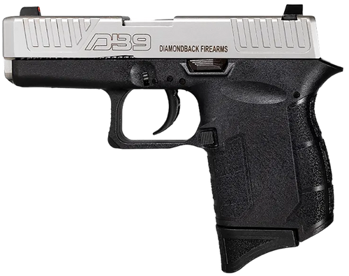 Diamondback DB0200P021 DB9 Gen4 Micro-Compact Frame 9mm Luger 6+1, 3.10" Stainless Steel Barrel, Nickel Boron Serrated Stainless Steel Slide, Black Polymer Frame Black & Grip