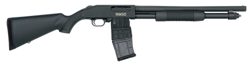 Mossberg 50205 590M Mag-Fed 12 Gauge 2.75" 10+1 18.50" Cylinder Bore Barrel Matte Blued Rec Black Synthetic Stock Right Hand
