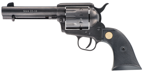 Chiappa Firearms CF340155 SAA 1873  Medium Frame 22 LR 10 Shot, 4.75" Blued Steel Barrel, Blued Steel Frame, Blued Cylinder, Black Plastic Grip, Exposed Hammer