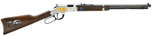 Henry H004EMS Golden Boy EMS Tribute Edition 22 LR, 16 LR/21 Short, 20" Blued 20" Octagon Steel Barrel,  Nickel-Plated Steel Engraved Receiver, American Walnut Stock Engraved, Right Hand