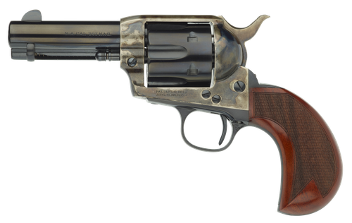 Taylors & Company 555132 1873 Cattleman 357 Mag Caliber with 3.50" Blued Finish Barrel, 6rd Capacity Blued Finish Cylinder, Color Case Hardened Finish Steel Frame & Checkered Birdshead Walnut Grip