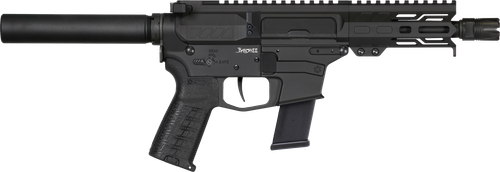 CMMG 45AE70FAB Banshee MKG 45 ACP 13+1 5" Black Nitride Medium Taper Threaded Barrel, EML 4" M-LOK Handguards, Black Armor Cerakote Aluminum Picatinny Rail Receiver, Pistol Tube, CMMG Zeroed Grips